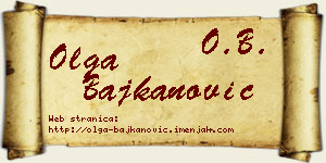 Olga Bajkanović vizit kartica